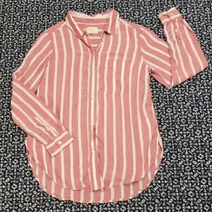 American Eagle Outfitters Pink Striped Button Down Shirt